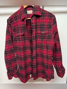 Jachs Red and Black Plaid Button-Down Shirt